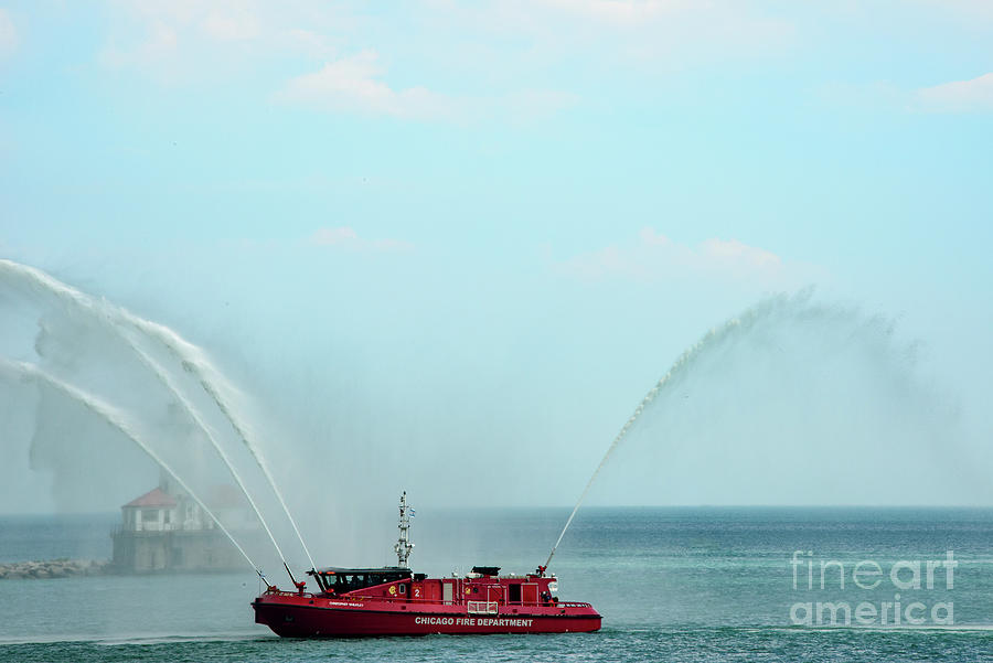 Chicago Fire Department Fireboat Photograph by David Levin