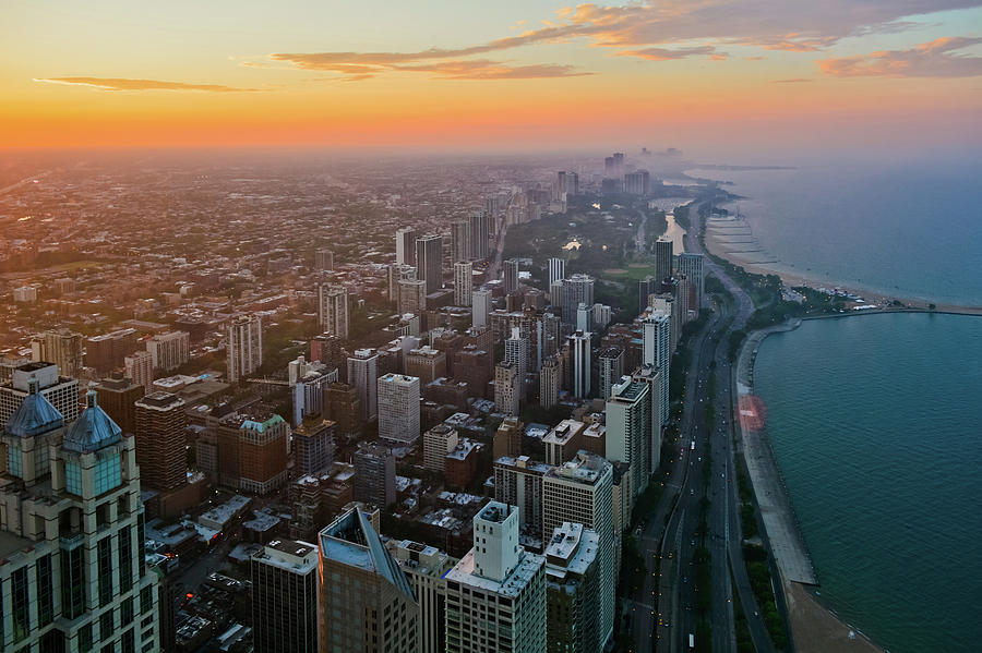 Chicago Gold Coast Sunset Photograph by Kyle Hanson