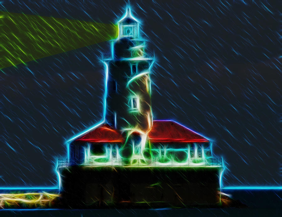 Chicago Harbor Lighthouse Digital Art by Flees Photos