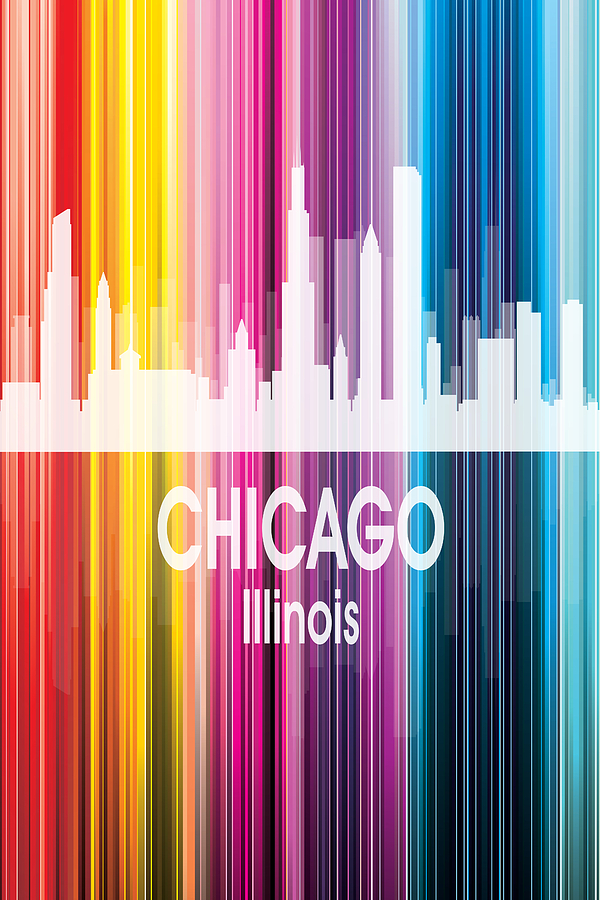 Chicago IL 2 Vertical Digital Art by Angelina Tamez