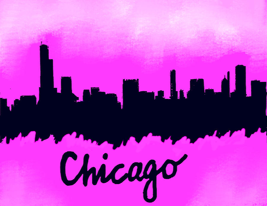 Chicago IL Skyline color Painting by Enki Art | Fine Art America