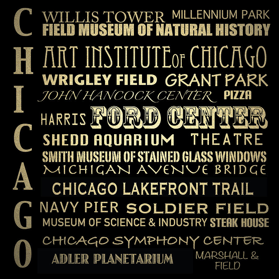 Chicago Illinois Famous Landmarks Digital Art by Patricia Lintner