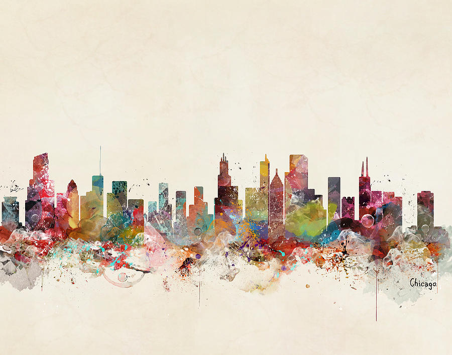 Chicago Painting - Chicago Illinois Skyline by Bri Buckley