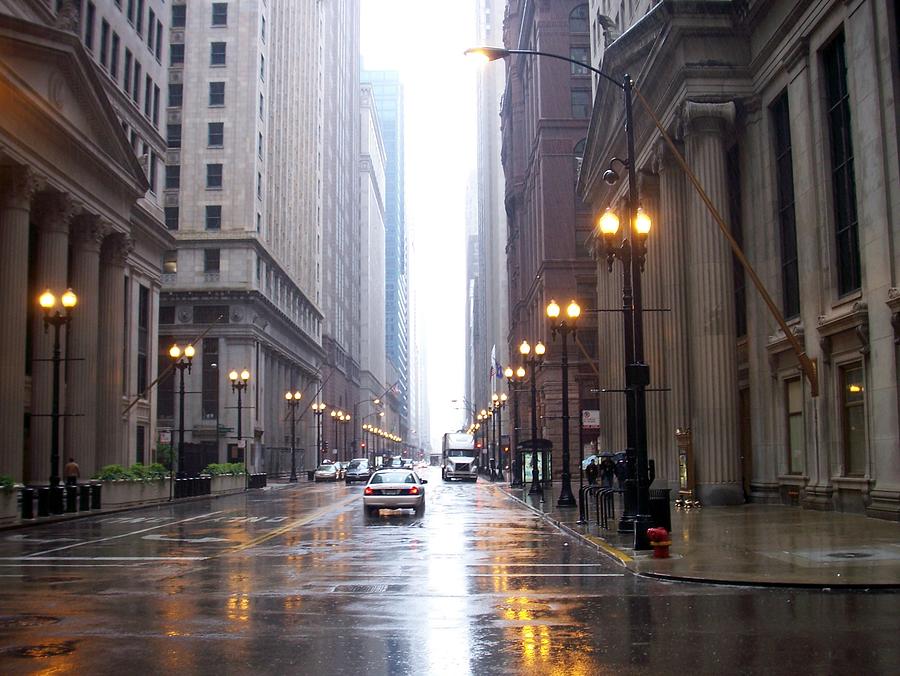 Chicago in the rain Photograph by Anita Burgermeister