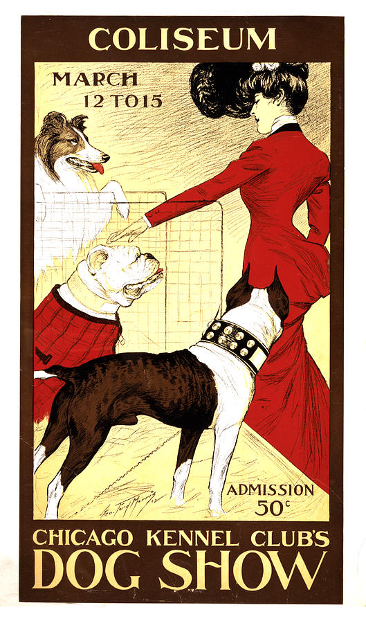 Chicago Kennel Clubs Dog Show - Vintage Advertising Poster Mixed Media by Studio Grafiikka