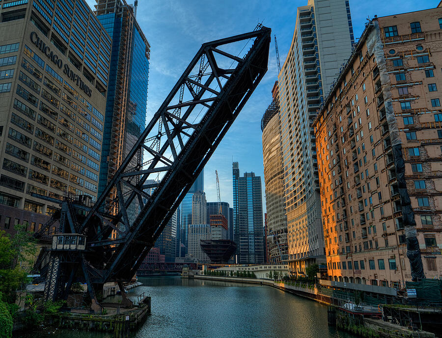 Chicago Kinzie St. Rail Bridge  Photograph by Nisah Cheatham