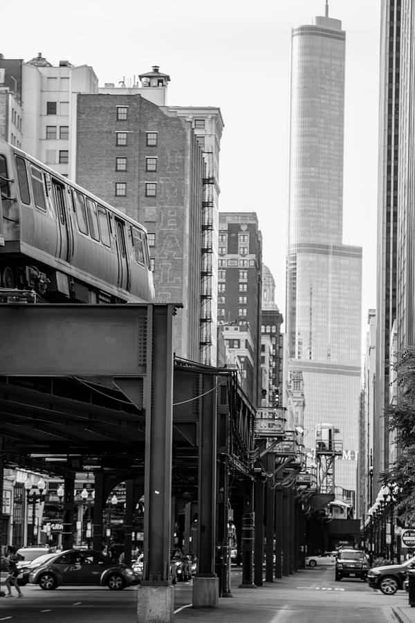 Chicago L and Trump Tower Photograph by John McGraw