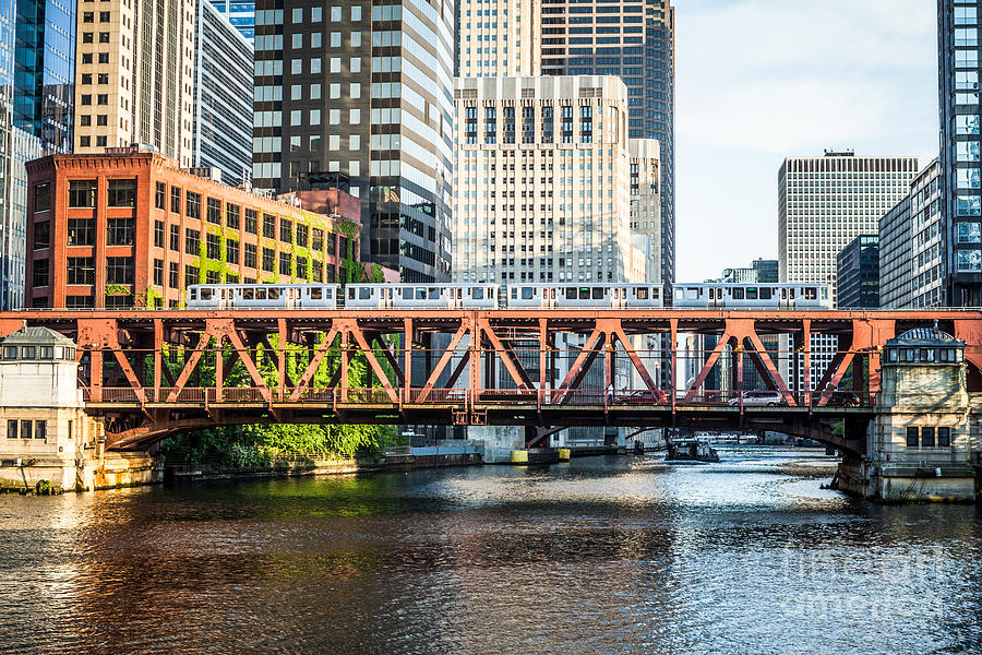 Chicago Lake Street Bridge L Train Photograph by Paul Velgos