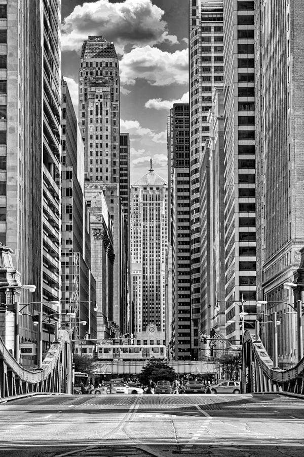 Chicago LaSalle Street Black and White Photograph by Christopher Arndt
