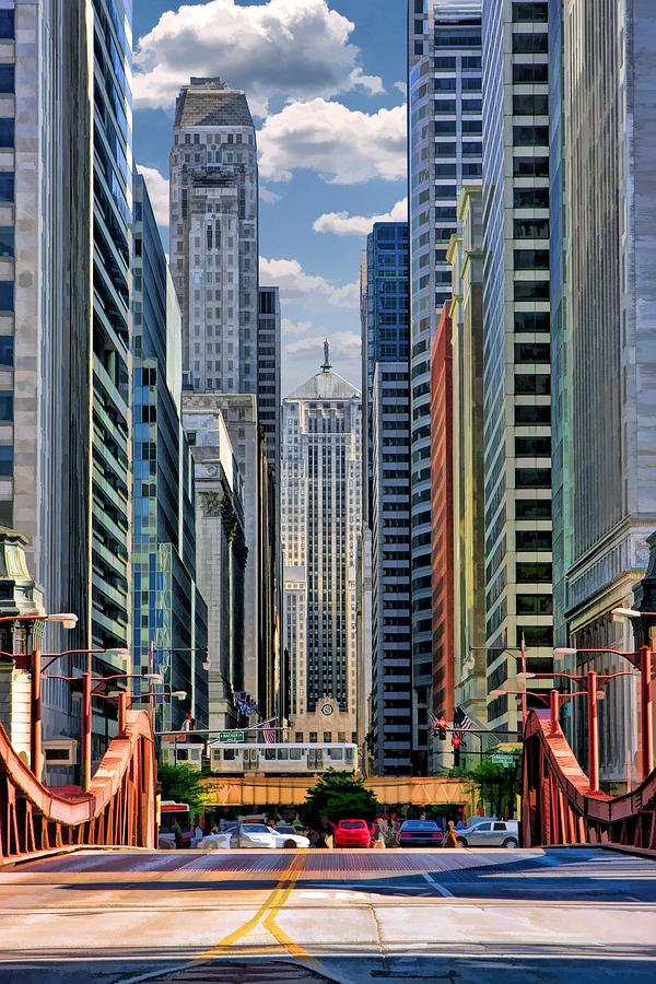 Chicago LaSalle Street Painting by Christopher Arndt
