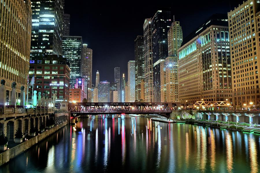 Chicago Lights Shimmer Photograph