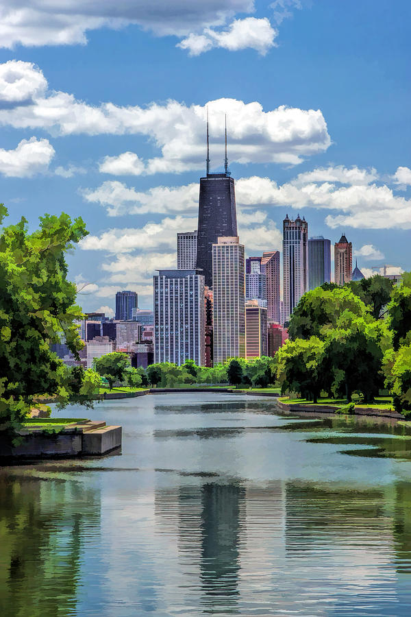 Chicago Lincoln Park Lagoon Painting by Christopher Arndt