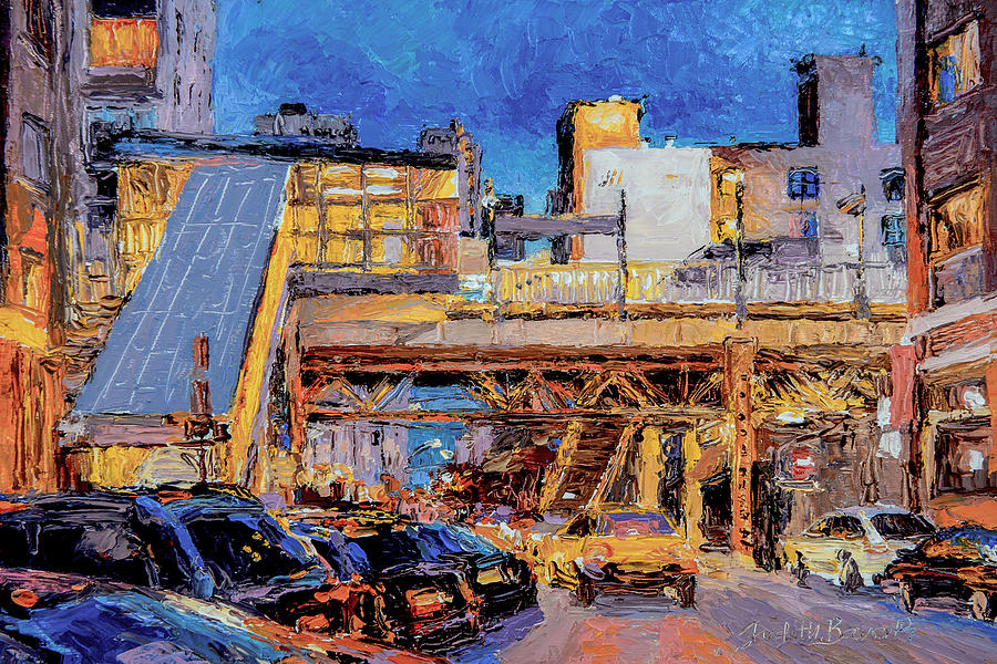 Chicago Cityscape Painting - Chicago Loop Station at Superior Street by Judith Barath
