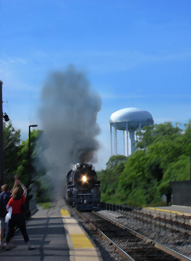 Chicago Metra Line Steam Engine Lake Cook Rd Digital Art
