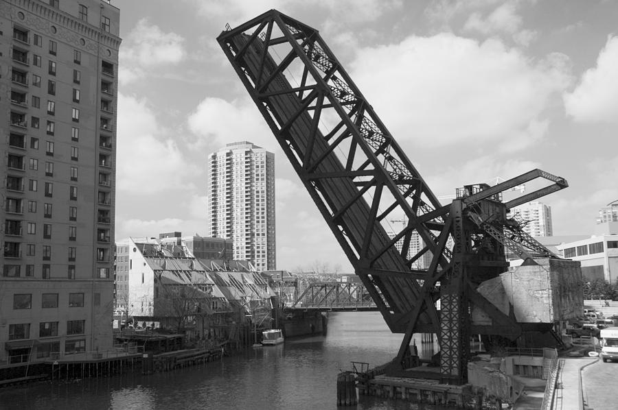 Chicago Photograph - Chicago movable bridge by Patrick  Warneka 