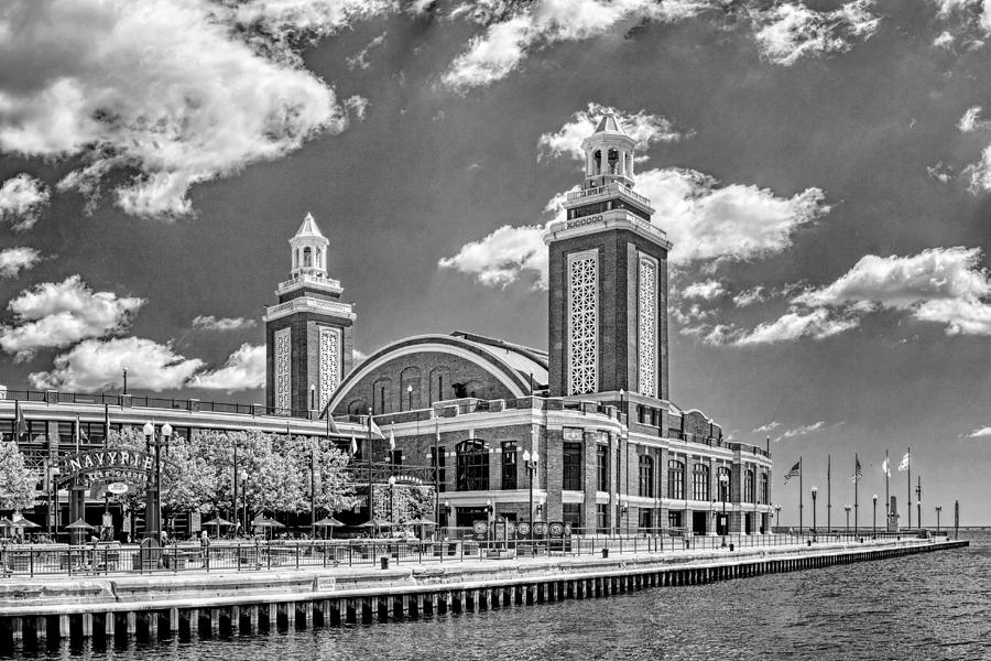 Chicago Navy Pier Black and White Photograph by Christopher Arndt