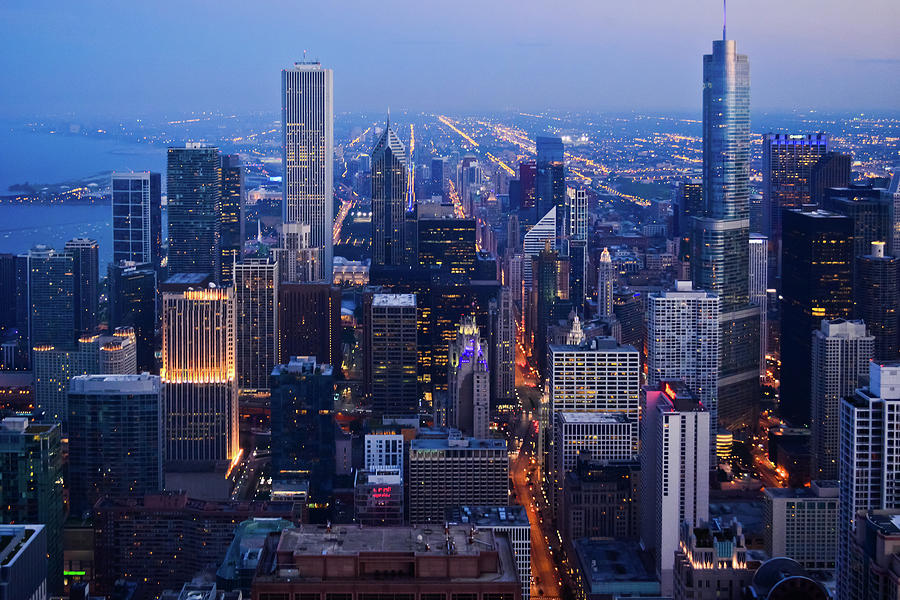 Chicago Night Skyline Photograph by Kyle Hanson