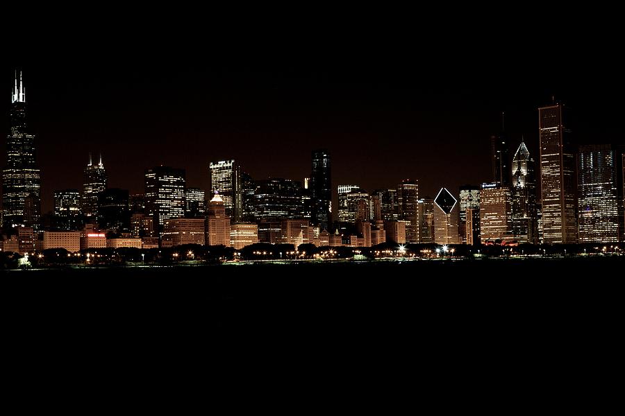 Chicago Night skyline Photograph by Miranda Miranda - Fine Art America