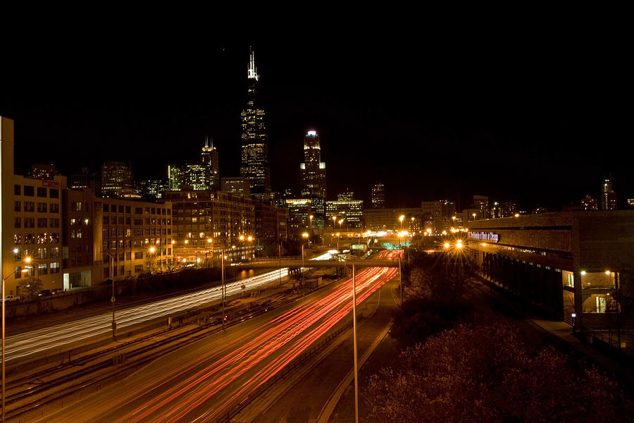 Chicago Night Skyline Photograph by Sven Brogren