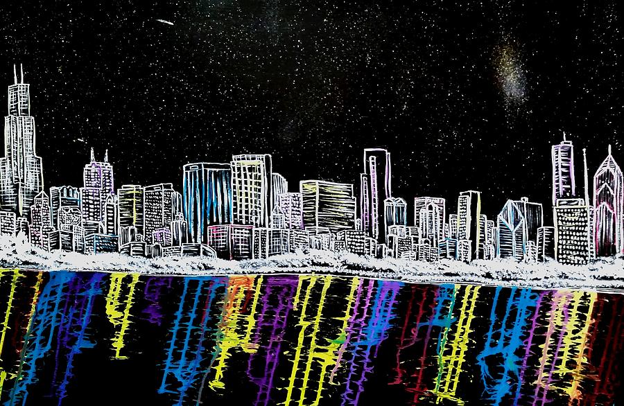 Chicago Nights Painting by Dink Densmore - Pixels