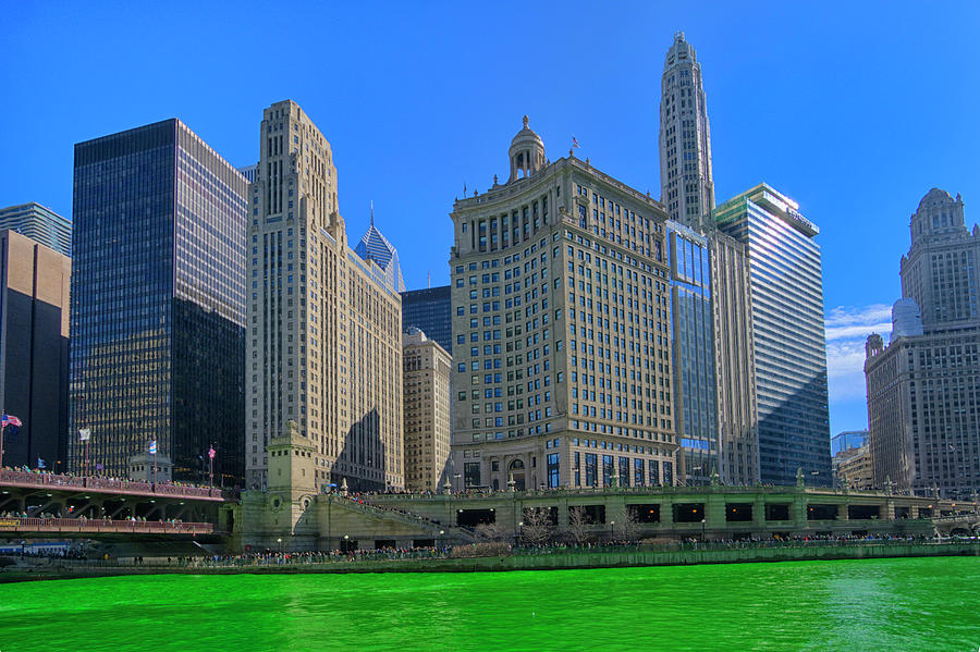 Chicago on St. Patricks Day Photograph by Alan Toepfer