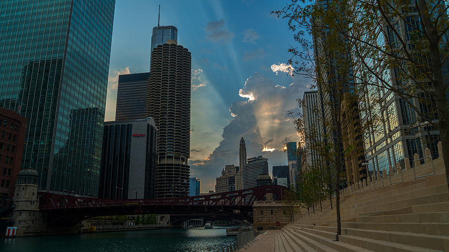 Chicago over Clark St. Bridge Photograph by Nisah Cheatham