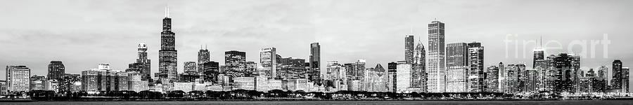 Chicago Panorama High Resolution Black and White Photo Photograph by Paul Velgos