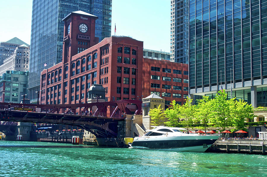 Chicago Photograph - Chicago Parked By The Clark Street Bridge On The River by Thomas Woolworth