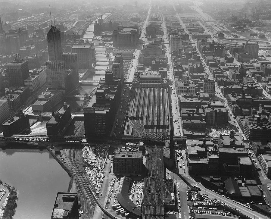 Chicago Passenger Terminal From Above  Photograph by Chicago and North Western Historical Society