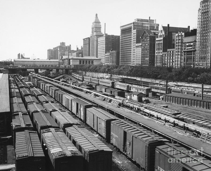 CHICAGO: RAILYARD, c1960s Photograph by Granger
