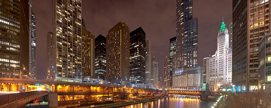 Chicago River 90 Pano Photograph by Kevin Eatinger