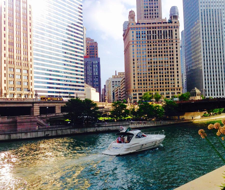 Chicago River at Wacker Drive Photograph by Jacqueline Manos