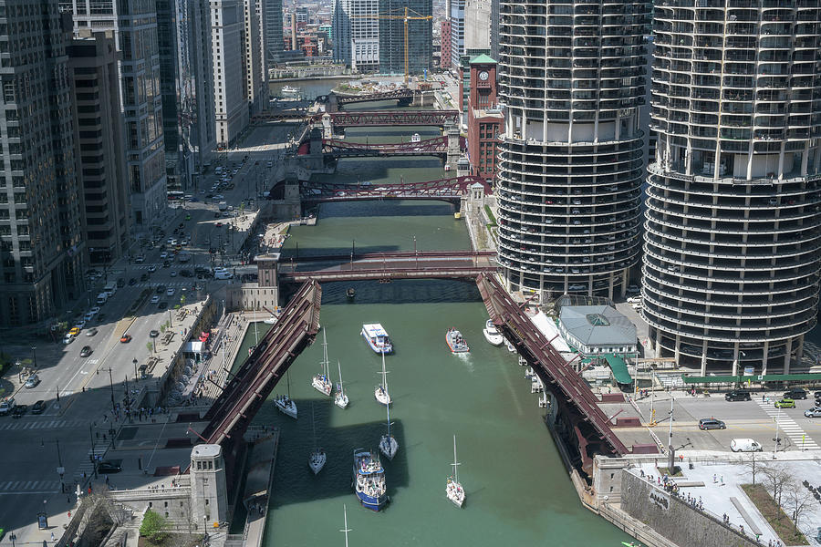 Chicago River Bridgelift Photograph