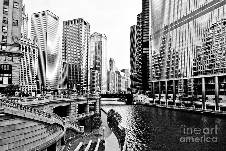 Chicago River Buildings Architecture Photograph