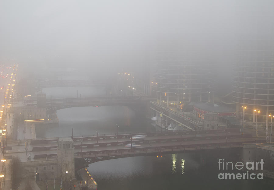 Chicago River Fog Photograph by Ann Horn