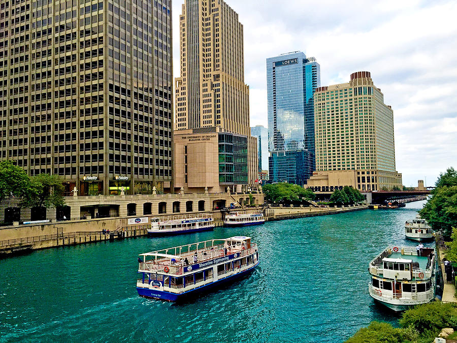 Chicago River from DuSable Bridge Photograph by Robert Meyers-Lussier