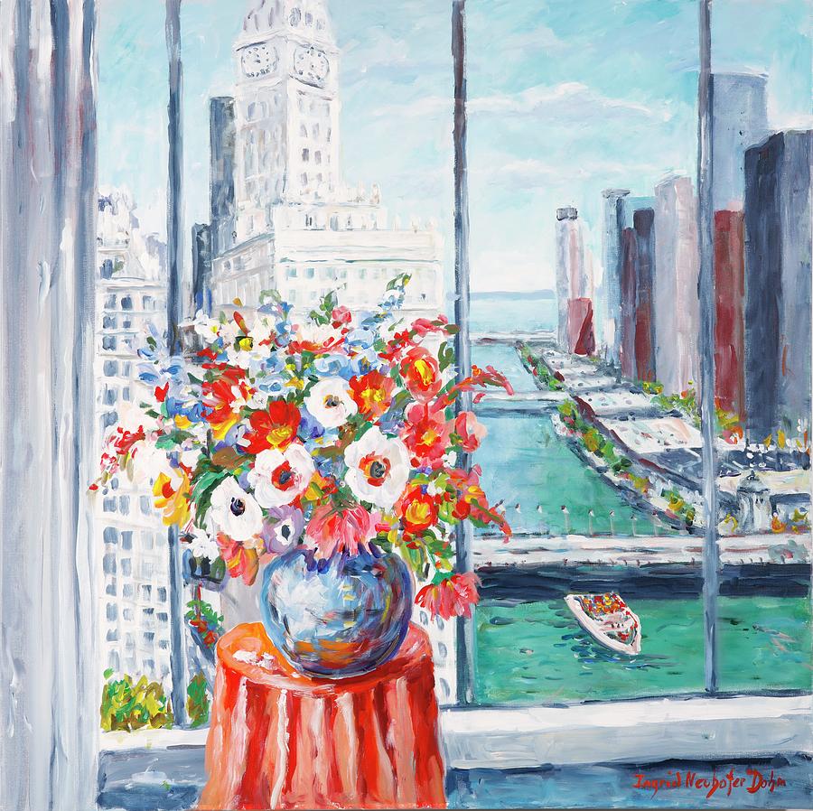 Chicago River Painting by Ingrid Dohm