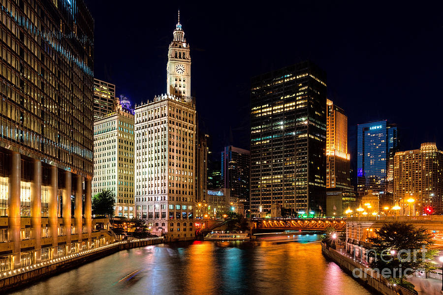 Chicago River skyline Photograph by Izet Kapetanovic