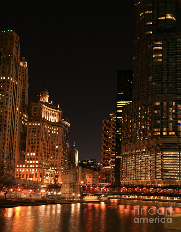 Chicago River Skyline Photograph by Timothy Johnson