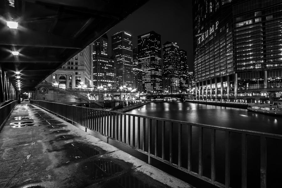 Chicago River view in Black and White  Photograph by Sven Brogren