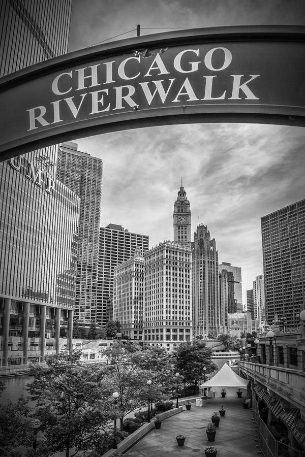 CHICAGO River Walk black and white Photograph by Melanie Viola - Fine ...