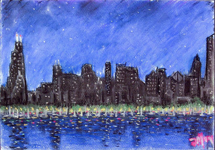 Chicago skyline 2 Pastel by Joe Michelli
