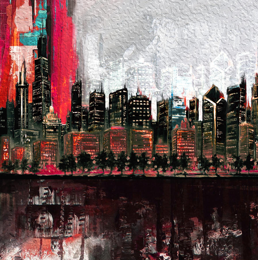 Chicago Painting - Chicago Skyline 201 4  by Mawra Tahreem