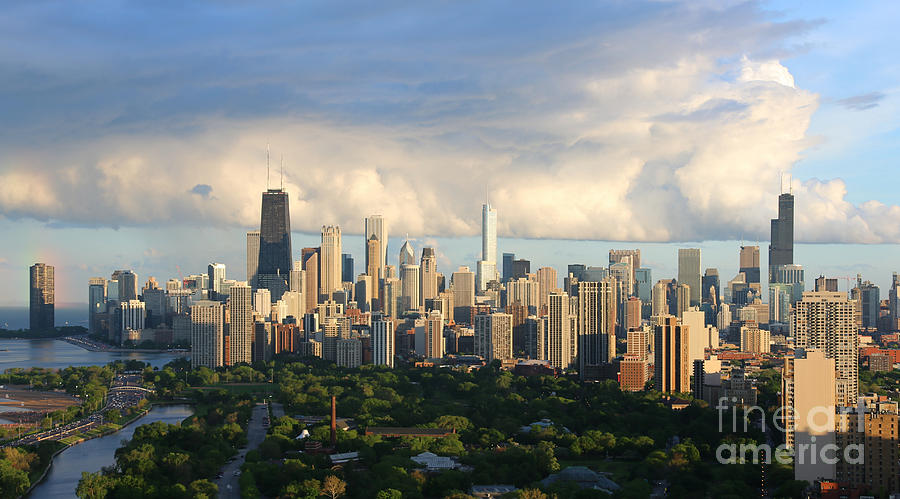 Chicago Photograph - Chicago Skyline after a Storm by Michael Paskvan