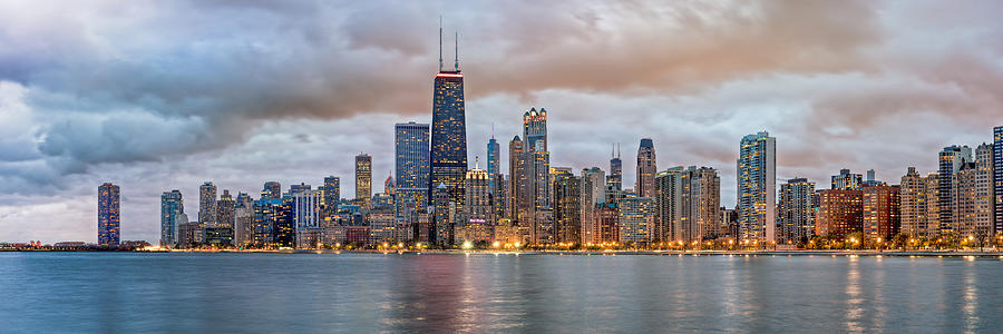Chicago Skyline at Dusk Photograph by James Udall