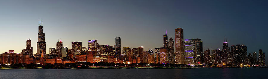 Chicago Skyline at Dusk Photograph by Vivacity Art - Fine Art America