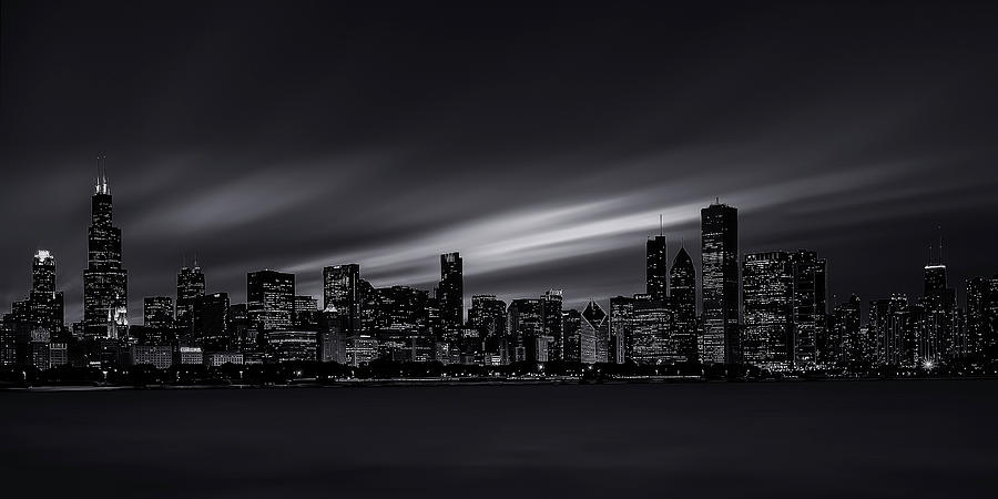 Chicago Skyline at Night Photograph by Andrew Soundarajan