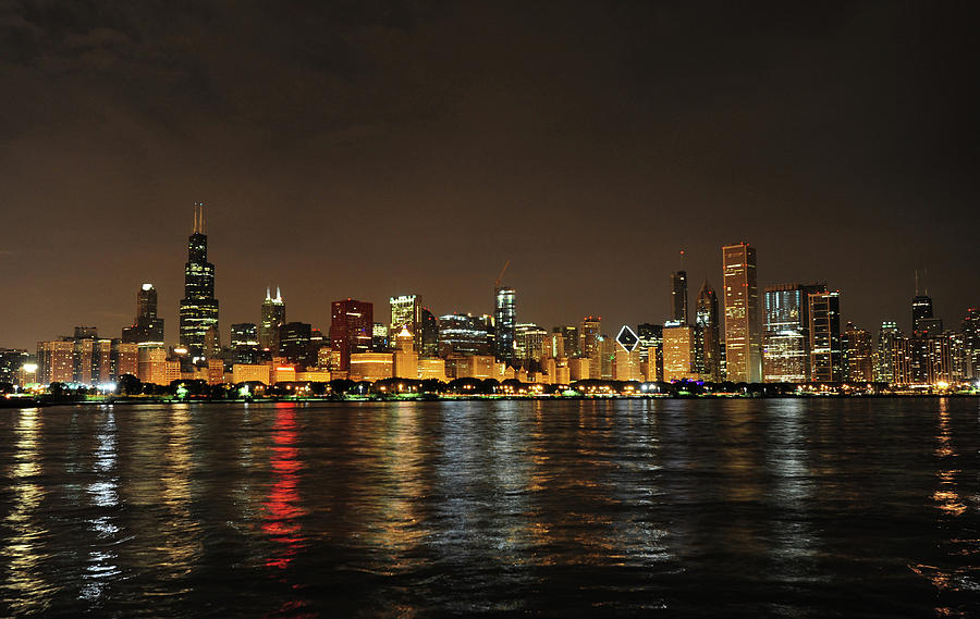 Chicago Skyline at night Photograph by Ron Crichton - Fine Art America