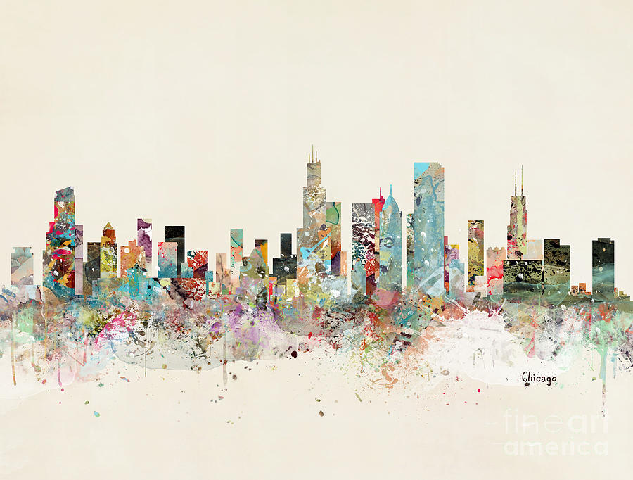 Chicago Painting - Chicago Skyline by Bri Buckley
