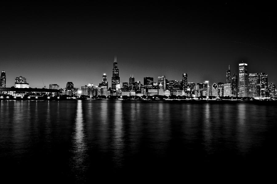 Chicago Skyline BnW Photograph by Richard Zentner